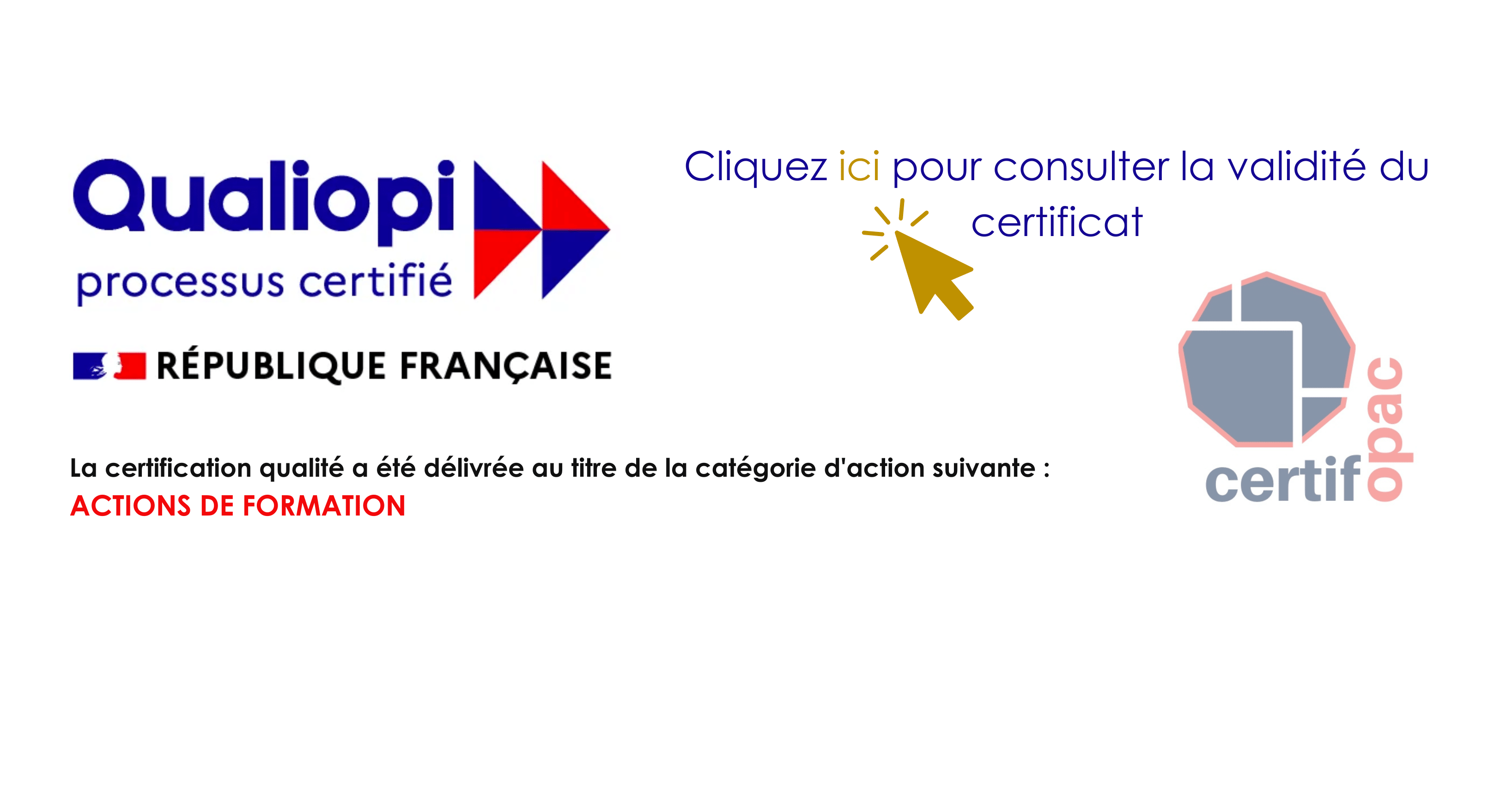logo qualiopi AFC avec clic et logo cerifopac